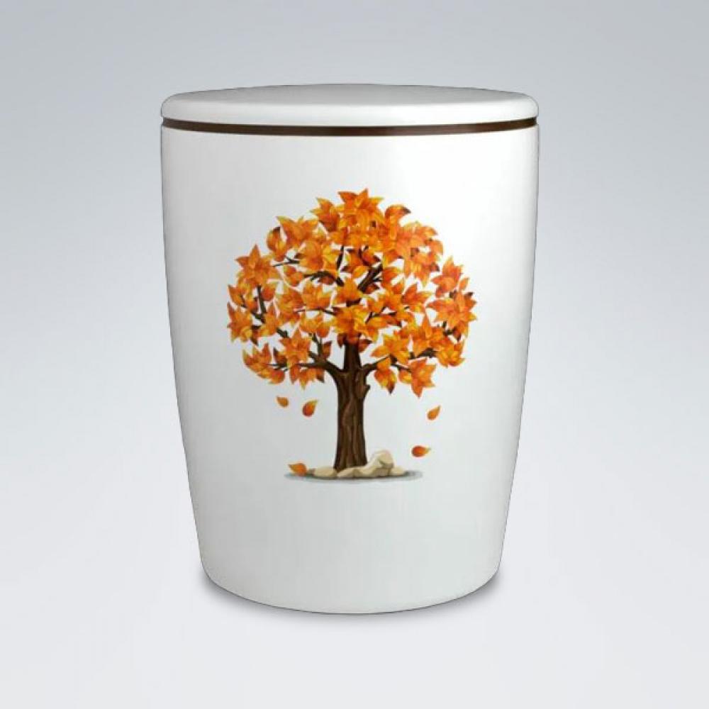 Urne Solid Line 01112 weiss mit Orchidee